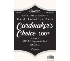 PA Paper Accents Cardmakers Choice Card and Envelope – 4-1/4-inch x 5-1/2-inch – 100-pounds – Cream – 20 Piece