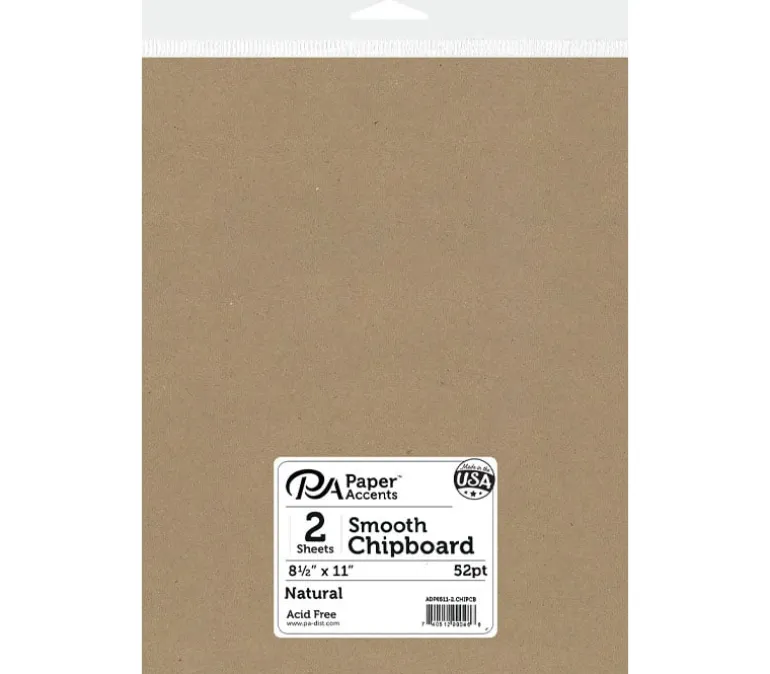 PA Paper Accents Chipboard – 8-1/2-inch x 11-inch – 1X Heavy – Natural – 2 Piece