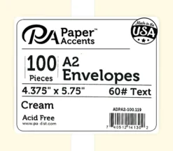 PA Paper Accents Envelope – 4-3/8-inch x 5-3/4-inch – 100 Piece – Cream