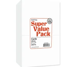 PA Paper Accents Super Value Card Pack – 5-inch x 7-inch – 250 Piece – White