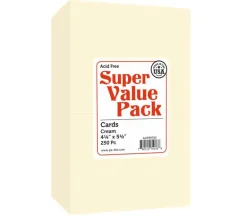 PA Paper Accents Super Value Card Pack – 4-1/4-inch x 5-1/2-inch – 250 Piece – Cream
