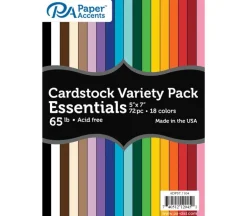 PA Paper Accents Variety Cardstock Pack – 5-inch x 7-inch – 72 Piece – 65-pounds – Essential