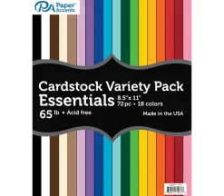 PA Paper Accents Variety Cardstock Pack – 8-1/2-inch x 11-inch – 72 Piece – 65-pounds – Essential