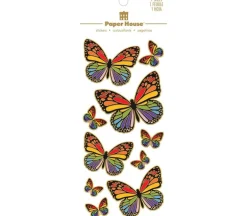 Paper House Foil Stickers – Rainbow Butterflies