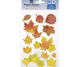 Paper House Product 3-D Stickers – Fall Leaves with Foil Accents