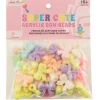 Pastel Acrylic Bow and Faceted Bead Mix, 70g