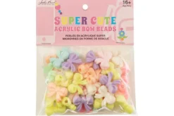 Pastel Acrylic Bow and Faceted Bead Mix, 70g