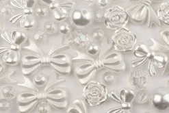Pastel Acrylic Bow and Flower Bead Mix, 59g