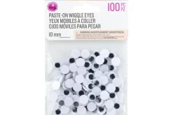 Paste-On Wiggle Eyes – 12mm – 75pc. – Black