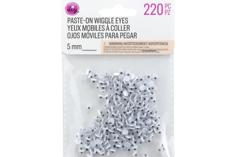 Paste-On Wiggle Eyes – 10mm – 100pc. – Black