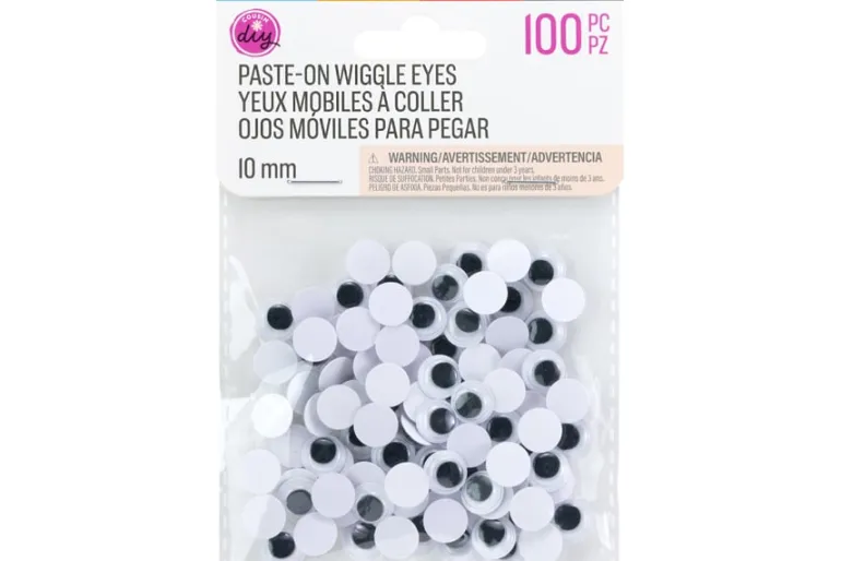 Paste-On Wiggle Eyes – 10mm – 100pc. – Black