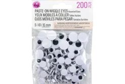Paste-On Wiggle Eyes – 10mm – 50pc. – Multi-Colored