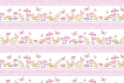 Peas in a Pod Flannel Bunny and Friends Novetly Stripe in Blue