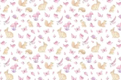 Peas in a Pod Flannel Bunny and Friends Novetly Stripe in Blue