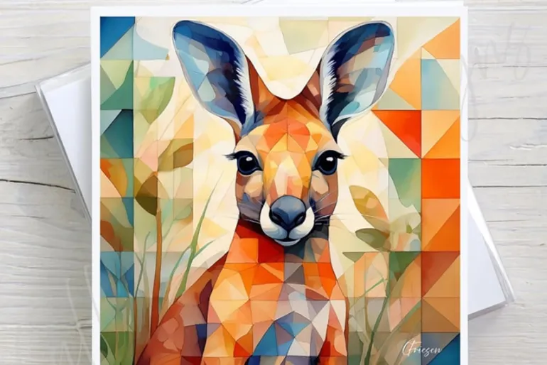 Peek-a-Boo Zoo Baby Kangaroo Note Card