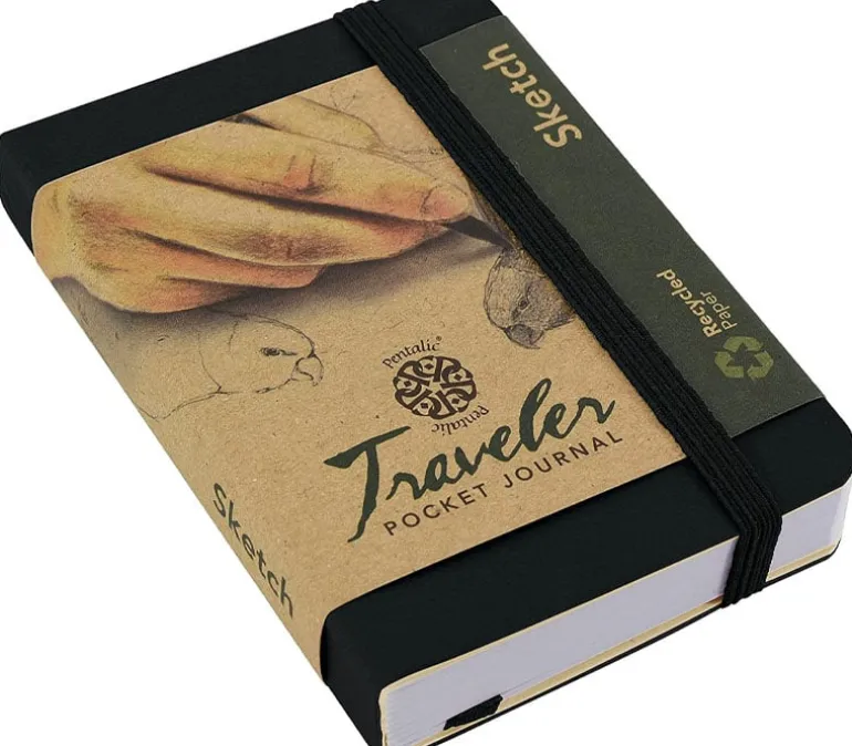 Pentalic Traveler’s Sketch Book – 3-inch x 4-inch (view colors)