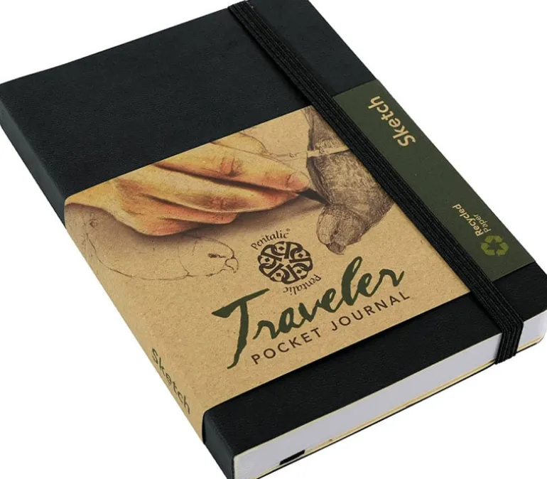 Pentalic Traveler’s Sketch Book – 4-inch x 6-inch (view colors)