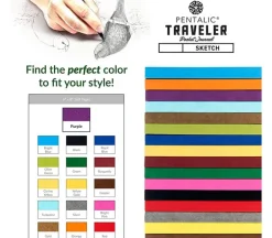 Pentalic Traveler’s Sketch Book – 4-inch x 6-inch (view colors)