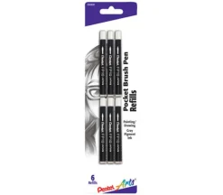 Pentel Pocket Brush Refill – Black – 6 Piece