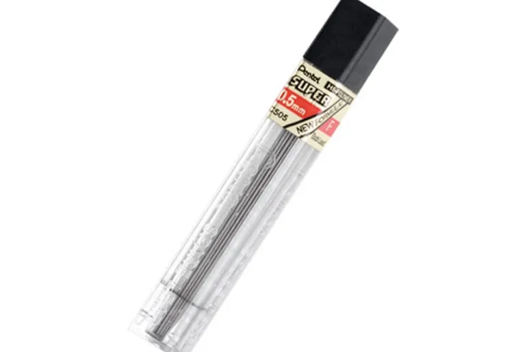 Pentel SUPER Hi-Polymer Mechanical Pencil Lead, HB 0.5mm, 12pc.