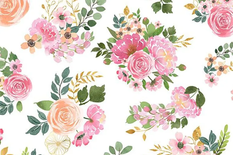 Peony Blossoms Glitter Dot on Teal