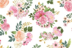 Peony Blossoms Glitter Dot on Yellow