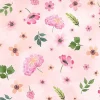 Peony Blossoms Tossed Leaves in Tonal Pink