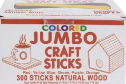 Pepperell Colorful Wooden Craft Sticks – 500 Piece Box