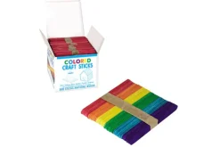 Pepperell Colorful Wooden Craft Sticks – 500 Piece Box
