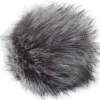 Pepperell Faux Fur Pom with Loop – Grey Wolf