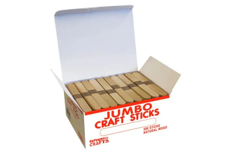 Pepperell Jumbo Colorful Wooden Craft Sticks -300 Piece Box