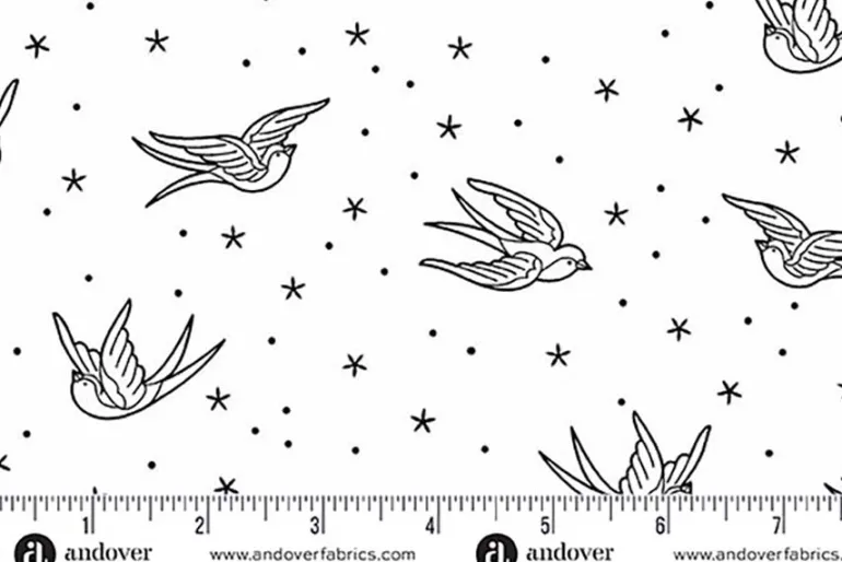 Perfect Day Swallows in White on Light Purple