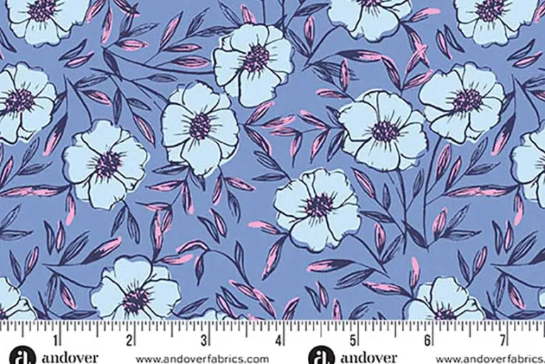 Petal and Stitches Echinacea Florals on Cream