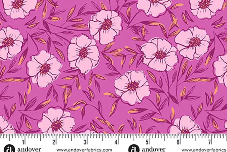 Petal and Stitches Echinacea Florals on Navy