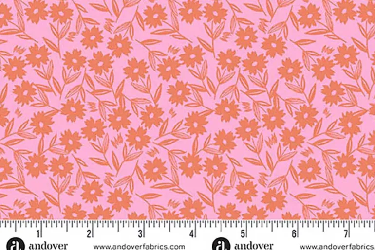 Petal and Stitches Echinacea Florals on Navy