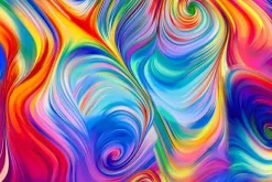 Petal Power Rainbow Abstract Swirl