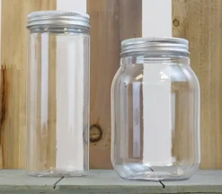 PET Can with Silver Lid – 2.5-inch round -6.5-inch tall