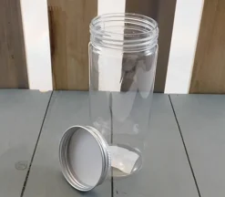 PET Can with Silver Lid – 2.5-inch round -6.5-inch tall