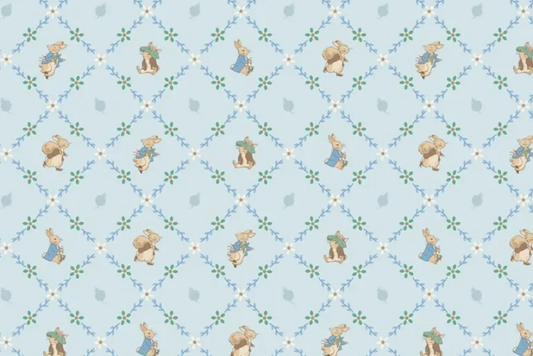 Peter Rabbit & Benjamin Bunny Lattice on Blue