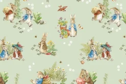 Peter Rabbit & Benjamin Bunny Lattice on Blue