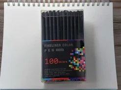 100-Piece Fineliner Color Pen Set – 0.4mm Fine Tips