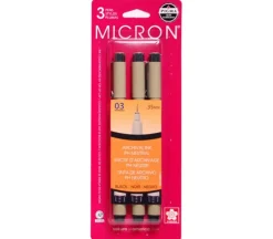 Pigma Micron Black Pen Set – 03 – 3 Piece