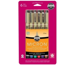Pigma Micron Color Pen Set – 01 – 6 Piece