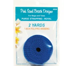 Pink Sands Blue Polypro Webbing 1-inch by 2-yards