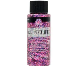 Plaid Folkart Glitterific Paint – 2-ounce – Hot Pink