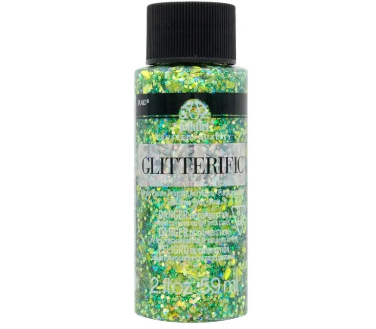 Plaid Folkart Glitterific Paint – 2-ounce – Green