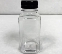 Plastic Jar with Black Lid – 8-ounce