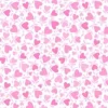 Playtime Flannel Hearts Pink on White