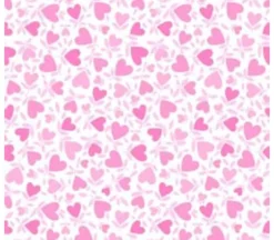 Playtime Flannel Hearts Pink on White