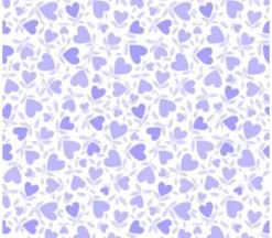 Playtime Flannel Hearts Violet on White